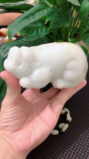 和田玉貔貅,白度高,小摆件