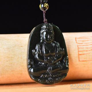 精致和田玉青玉观音